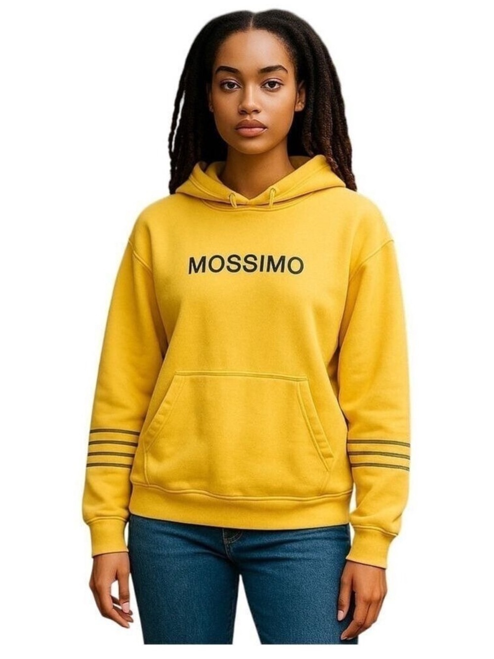 Mossimo Sweatshirt Hoodie Women’s Size Large Yellow and Navy Blue